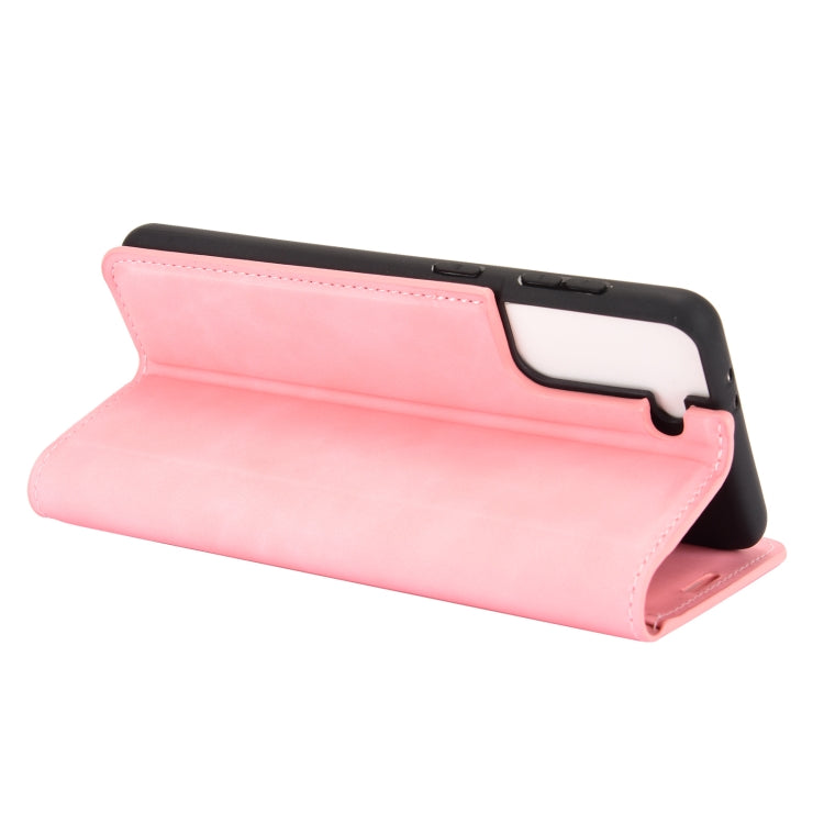 For Samsung Galaxy S21 Plus 5G Retro-skin Business Magnetic Suction Leather Case with Holder & Card Slots & Wallet