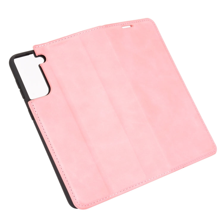 For Samsung Galaxy S21 Plus 5G Retro-skin Business Magnetic Suction Leather Case with Holder & Card Slots & Wallet