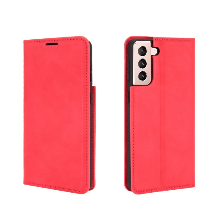 For Samsung Galaxy S21 Plus 5G Retro-skin Business Magnetic Suction Leather Case with Holder & Card Slots & Wallet