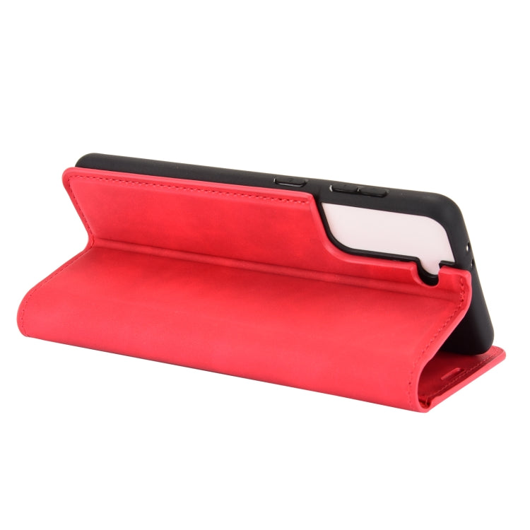 For Samsung Galaxy S21 Plus 5G Retro-skin Business Magnetic Suction Leather Case with Holder & Card Slots & Wallet