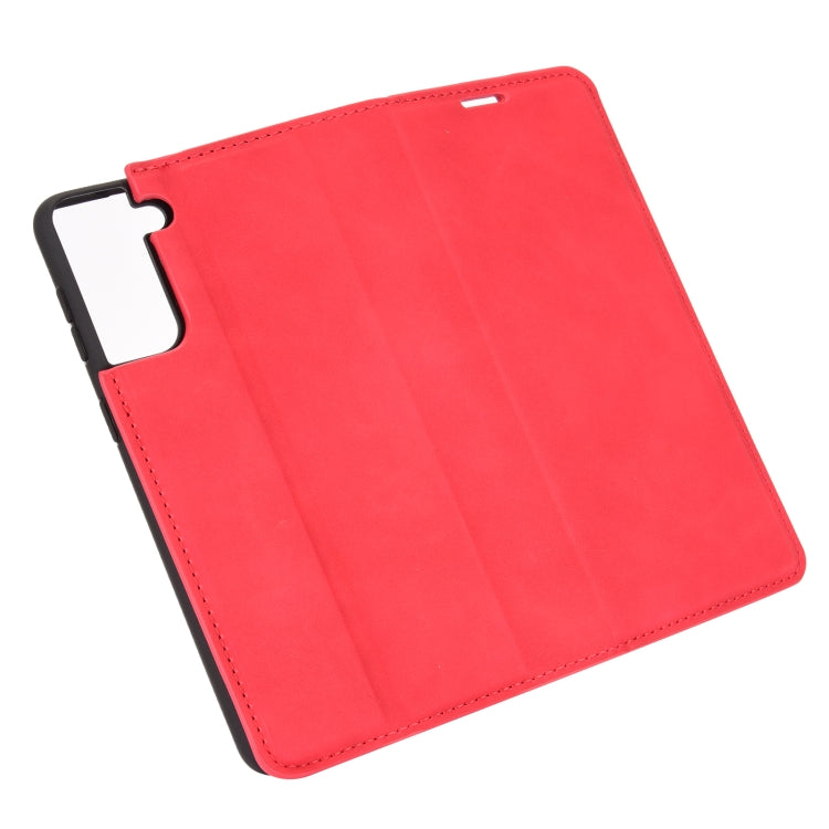 For Samsung Galaxy S21 Plus 5G Retro-skin Business Magnetic Suction Leather Case with Holder & Card Slots & Wallet
