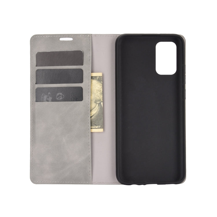 For Samsung Galaxy A02s (US Version) / M02s Retro-skin Business Magnetic Suction Leather Case with Holder & Card Slots & Wallet