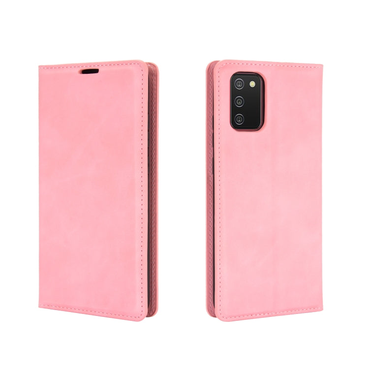For Samsung Galaxy A02s (US Version) / M02s Retro-skin Business Magnetic Suction Leather Case with Holder & Card Slots & Wallet