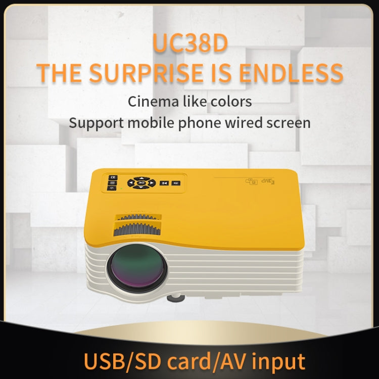 UC38D 1080P Mini Portable Children Mobile Phone with Screen Projector, Power Plug:US Plug