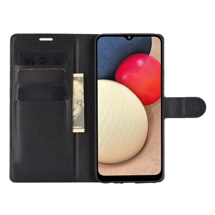 For Samsung Galaxy A02s (US Version) / M02s Litchi Texture Horizontal Flip Protective Case with Holder & Card Slots & Wallet