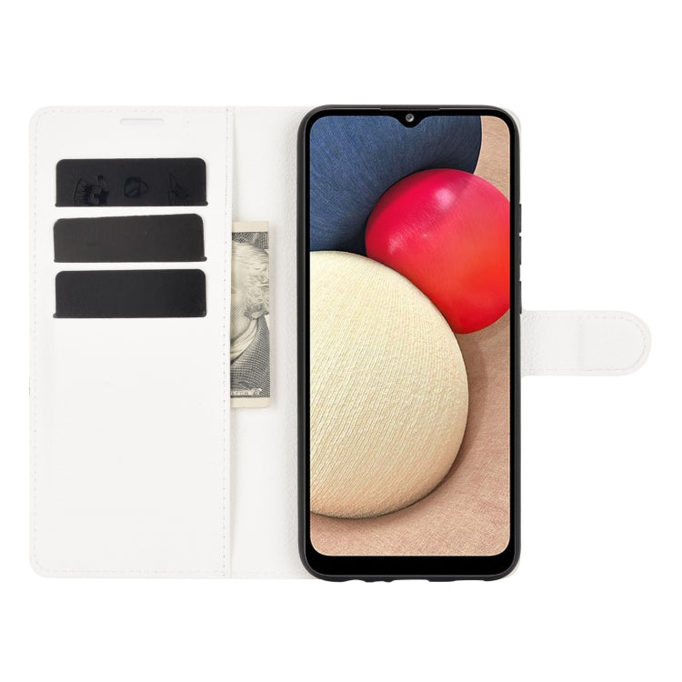 For Samsung Galaxy A02s (US Version) / M02s Litchi Texture Horizontal Flip Protective Case with Holder & Card Slots & Wallet