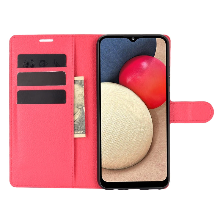 For Samsung Galaxy A02s (US Version) / M02s Litchi Texture Horizontal Flip Protective Case with Holder & Card Slots & Wallet
