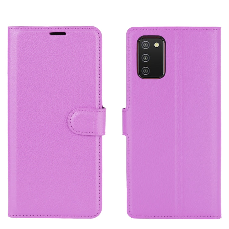For Samsung Galaxy A02s (US Version) / M02s Litchi Texture Horizontal Flip Protective Case with Holder & Card Slots & Wallet