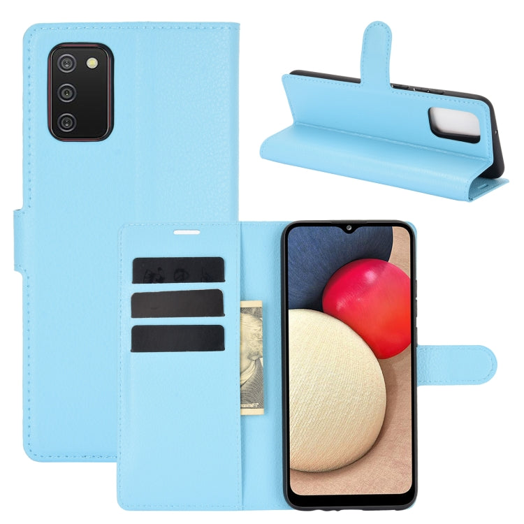For Samsung Galaxy A02s (US Version) / M02s Litchi Texture Horizontal Flip Protective Case with Holder & Card Slots & Wallet