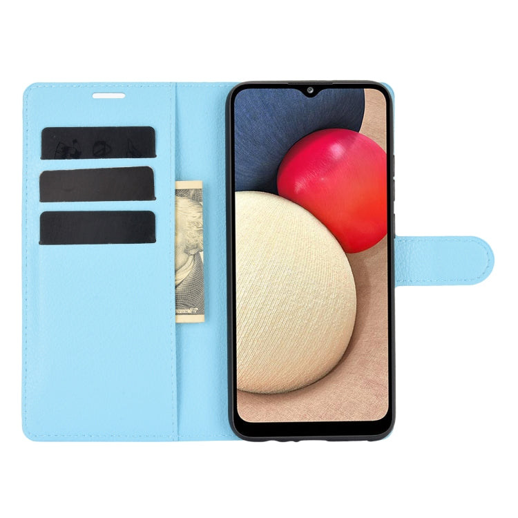 For Samsung Galaxy A02s (US Version) / M02s Litchi Texture Horizontal Flip Protective Case with Holder & Card Slots & Wallet
