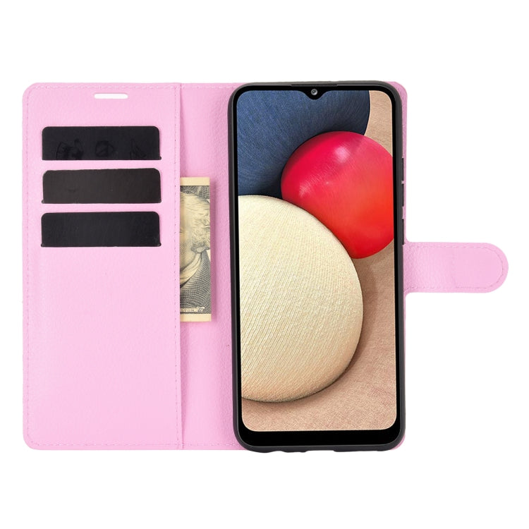 For Samsung Galaxy A02s (US Version) / M02s Litchi Texture Horizontal Flip Protective Case with Holder & Card Slots & Wallet