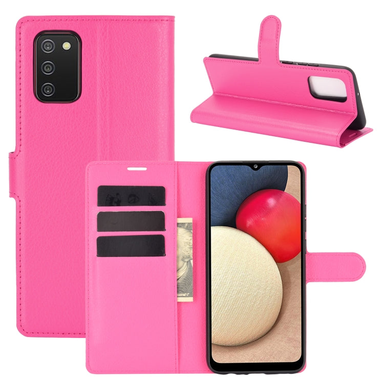 For Samsung Galaxy A02s (US Version) / M02s Litchi Texture Horizontal Flip Protective Case with Holder & Card Slots & Wallet