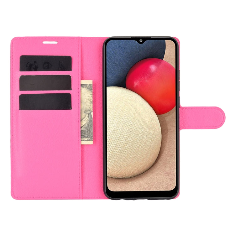 For Samsung Galaxy A02s (US Version) / M02s Litchi Texture Horizontal Flip Protective Case with Holder & Card Slots & Wallet