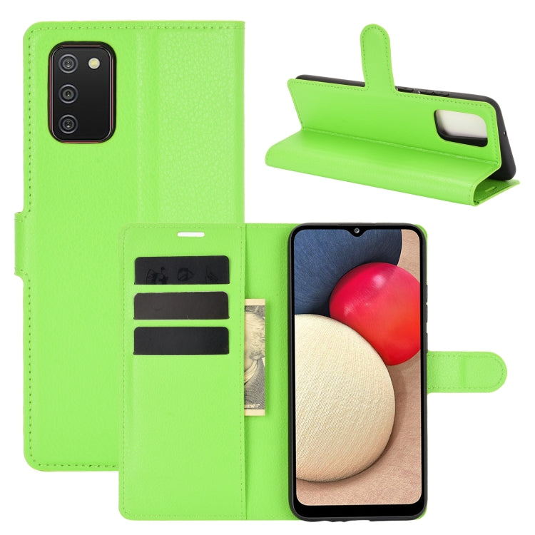 For Samsung Galaxy A02s (US Version) / M02s Litchi Texture Horizontal Flip Protective Case with Holder & Card Slots & Wallet