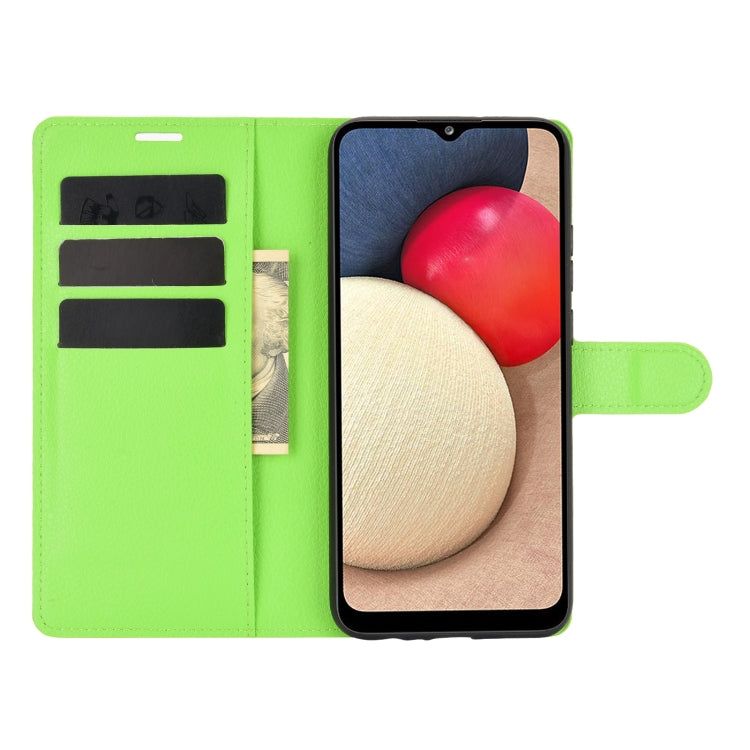 For Samsung Galaxy A02s (US Version) / M02s Litchi Texture Horizontal Flip Protective Case with Holder & Card Slots & Wallet