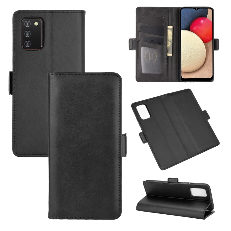 For Samsung Galaxy A02s (US Version) / M02s Dual-side Magnetic Buckle Horizontal Flip Leather Case with Holder & Card Slots & Wallet
