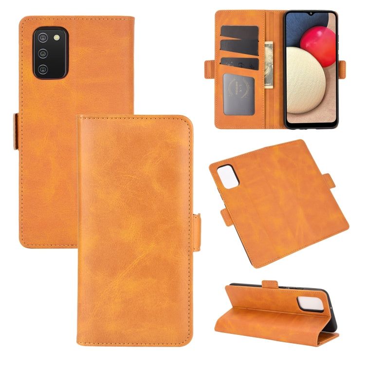 For Samsung Galaxy A02s (US Version) / M02s Dual-side Magnetic Buckle Horizontal Flip Leather Case with Holder & Card Slots & Wallet