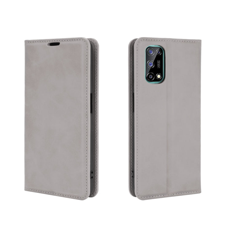 For OPPO Realme V5/K7X/Realme Q2/Realme 7 5G Retro-skin Business Magnetic Suction Leather Case with Holder & Card Slots & Wallet