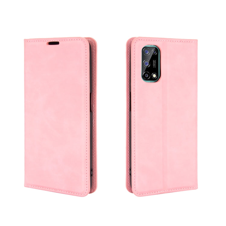 For OPPO Realme V5/K7X/Realme Q2/Realme 7 5G Retro-skin Business Magnetic Suction Leather Case with Holder & Card Slots & Wallet