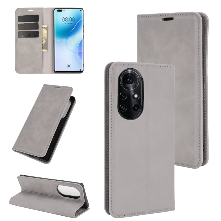 For Huawei nova 8 Pro 5G Retro-skin Business Magnetic Suction Leather Case with Holder & Card Slots & Wallet
