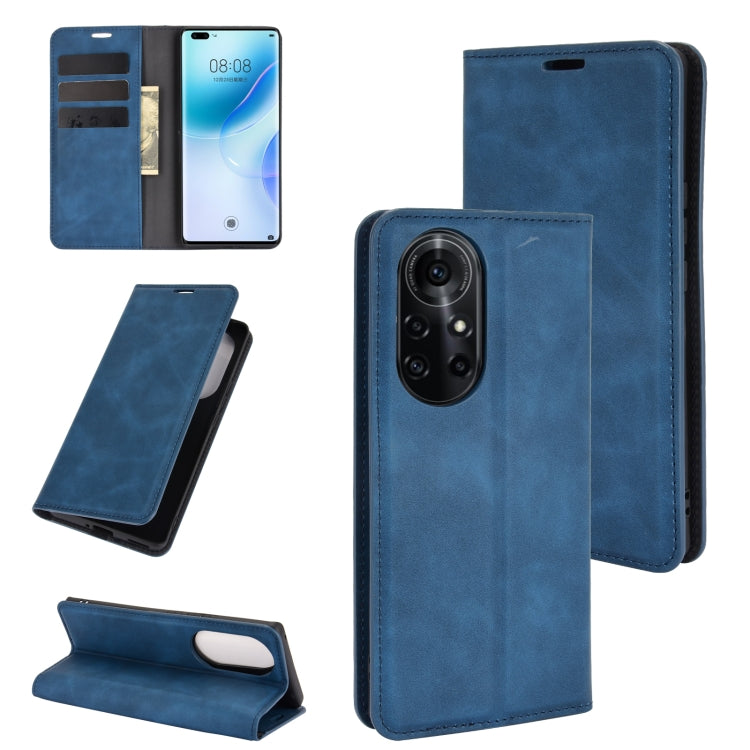For Huawei nova 8 Pro 5G Retro-skin Business Magnetic Suction Leather Case with Holder & Card Slots & Wallet