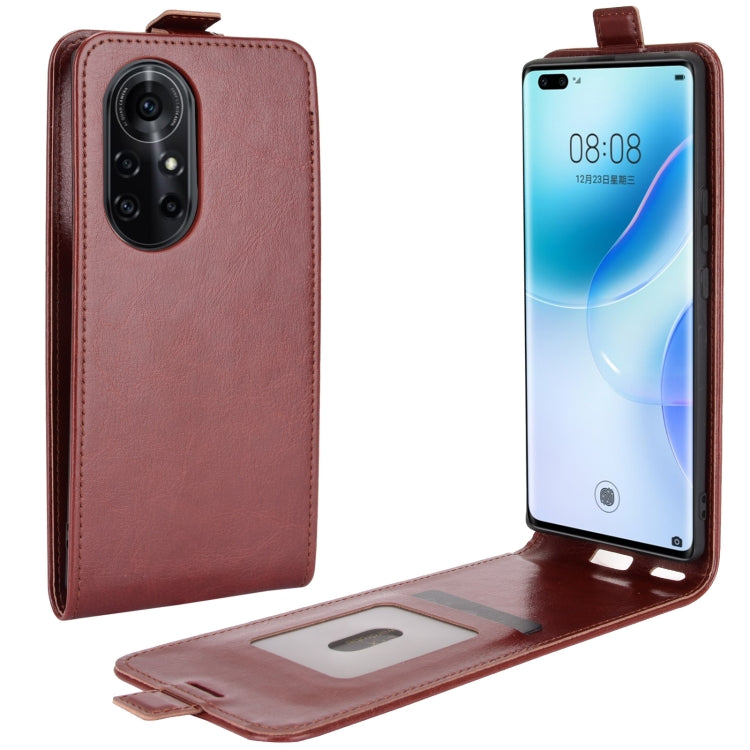 For Huawei nova 8 Pro 5G R64 Texture Single Vertical Flip Leather Protective Case with Card Slots & Photo Frame