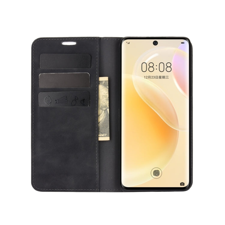 For Huawei nova 8 5G Retro-skin Business Magnetic Suction Leather Case with Holder & Card Slots & Wallet