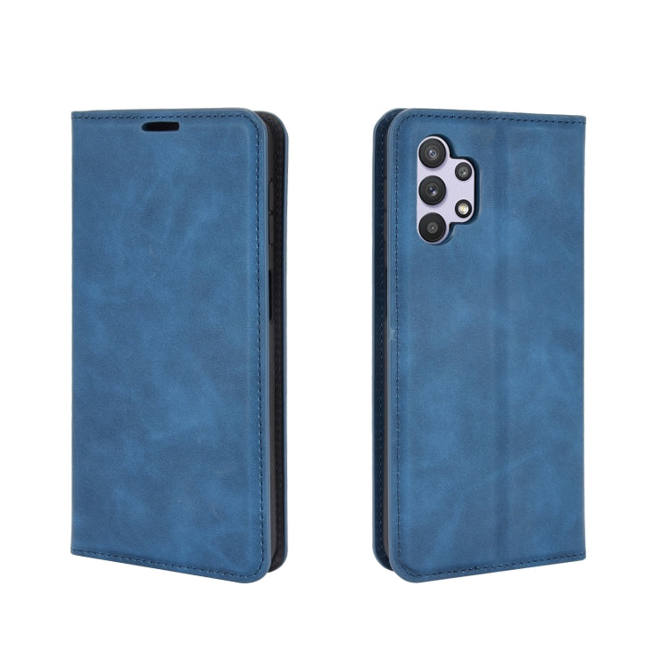 For Samsung Galaxy A32 5G Retro-skin Business Magnetic Suction Leather Case with Holder & Card Slots & Wallet