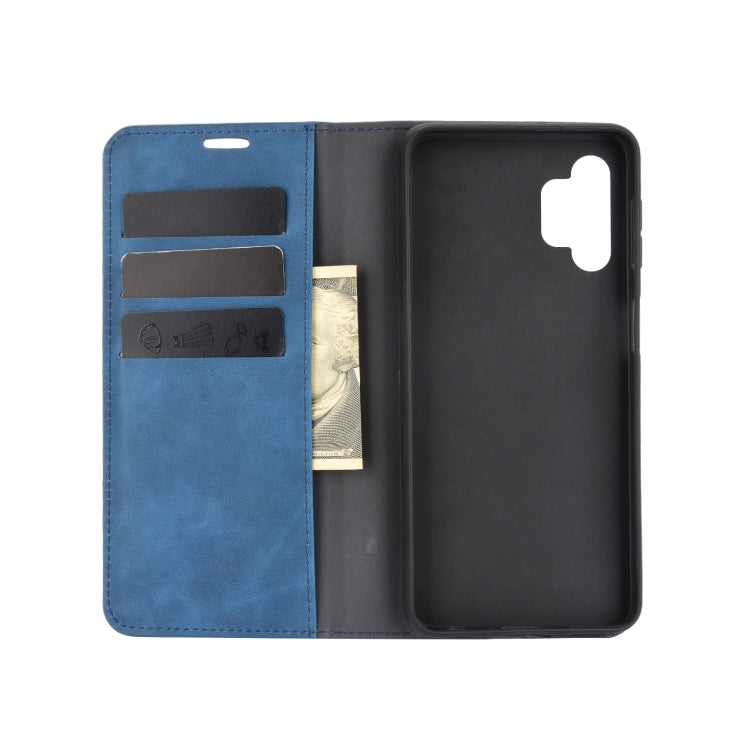 For Samsung Galaxy A32 5G Retro-skin Business Magnetic Suction Leather Case with Holder & Card Slots & Wallet
