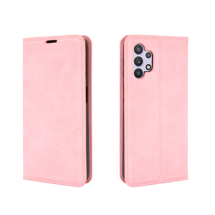 For Samsung Galaxy A32 5G Retro-skin Business Magnetic Suction Leather Case with Holder & Card Slots & Wallet