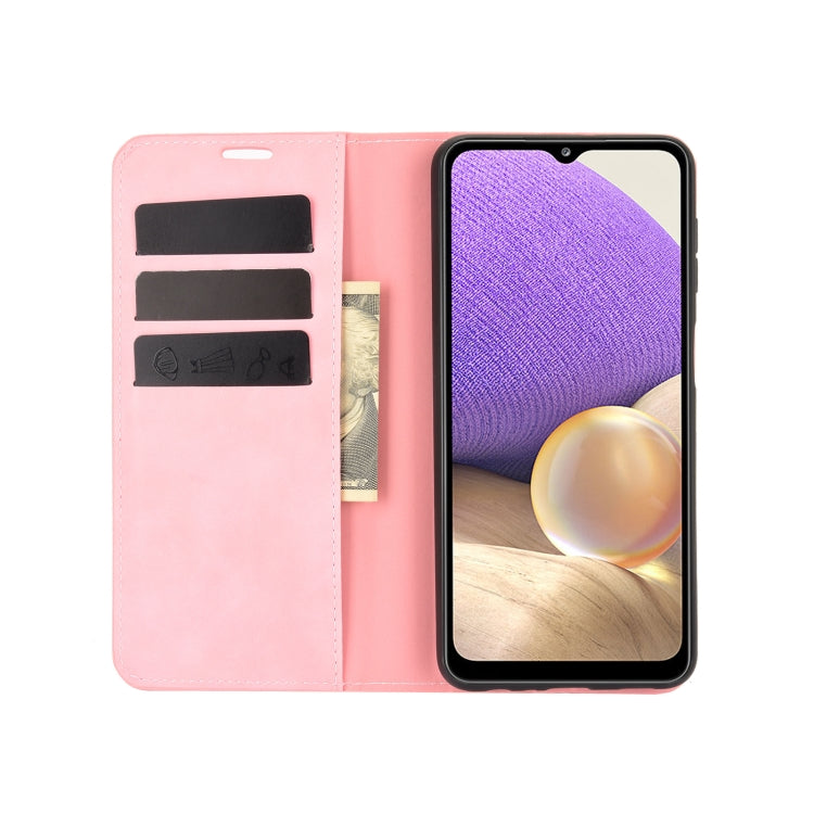 For Samsung Galaxy A32 5G Retro-skin Business Magnetic Suction Leather Case with Holder & Card Slots & Wallet