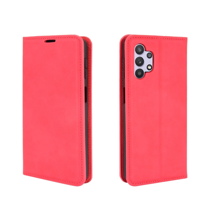 For Samsung Galaxy A32 5G Retro-skin Business Magnetic Suction Leather Case with Holder & Card Slots & Wallet
