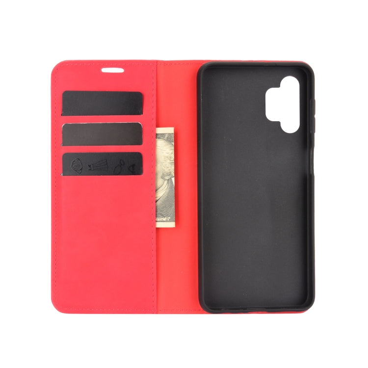For Samsung Galaxy A32 5G Retro-skin Business Magnetic Suction Leather Case with Holder & Card Slots & Wallet