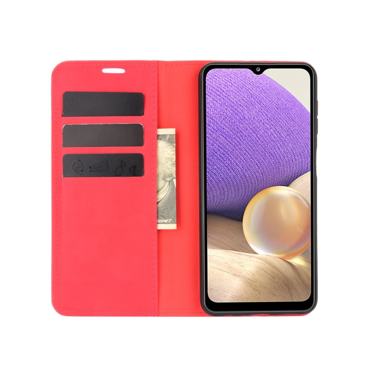 For Samsung Galaxy A32 5G Retro-skin Business Magnetic Suction Leather Case with Holder & Card Slots & Wallet