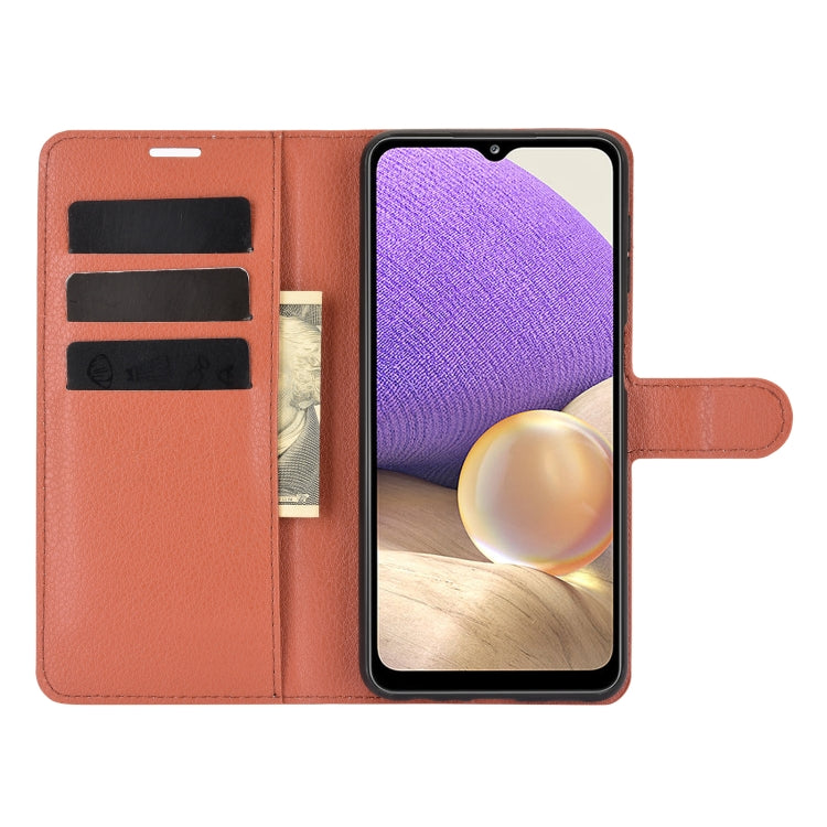 For Samsung Galaxy A32 5G Litchi Texture Horizontal Flip Protective Case with Holder & Card Slots & Wallet