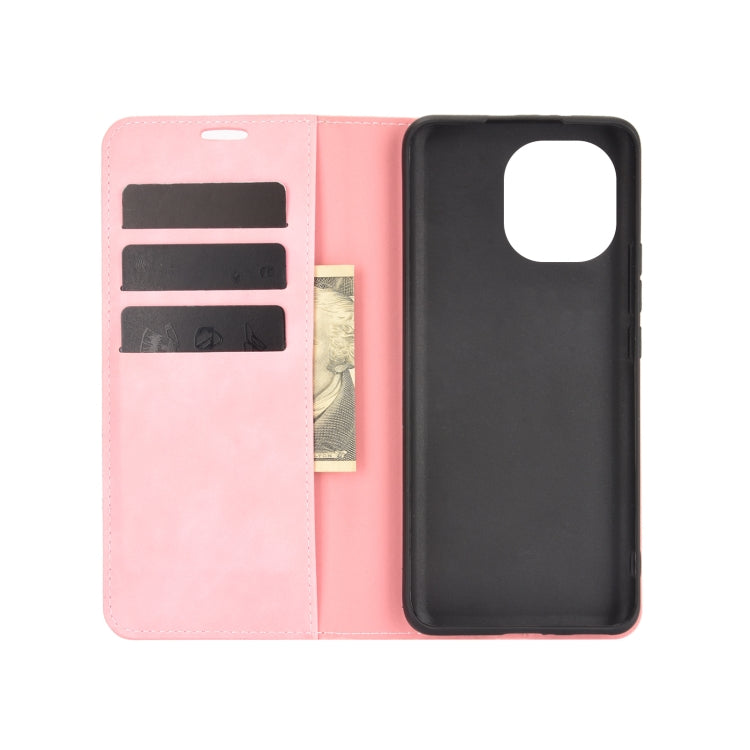 For Xiaomi Mi 11 Retro-skin Business Magnetic Suction Leather Case with Holder & Card Slots & Wallet