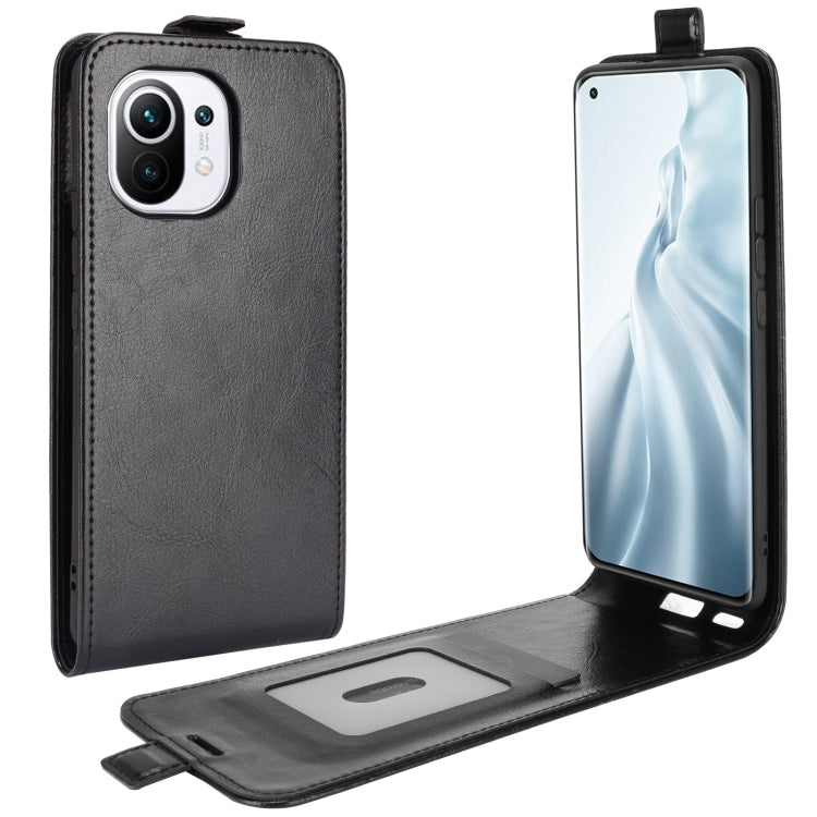 For Xiaomi Mi 11 R64 Texture Single Vertical Flip Leather Protective Case with Card Slots & Photo Frame