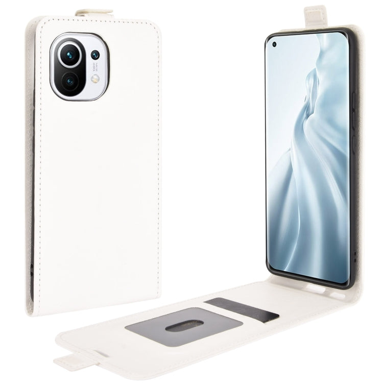 For Xiaomi Mi 11 R64 Texture Single Vertical Flip Leather Protective Case with Card Slots & Photo Frame