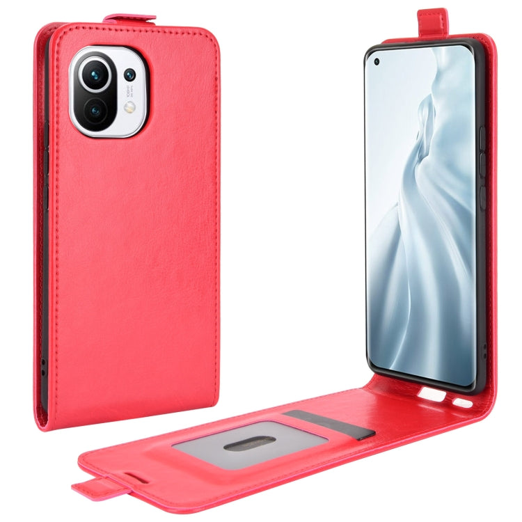 For Xiaomi Mi 11 R64 Texture Single Vertical Flip Leather Protective Case with Card Slots & Photo Frame