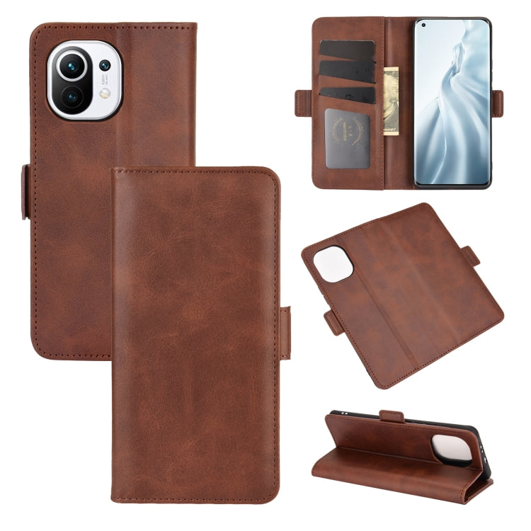 For Xiaomi Mi 11 Dual-side Magnetic Buckle Horizontal Flip Leather Case with Holder & Card Slots & Wallet