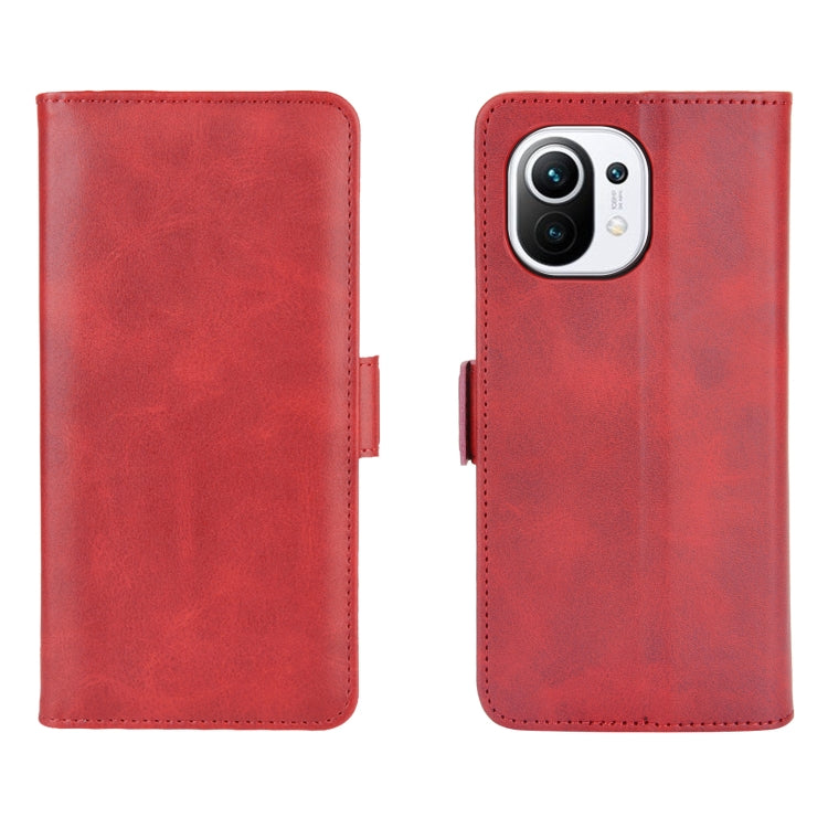 For Xiaomi Mi 11 Dual-side Magnetic Buckle Horizontal Flip Leather Case with Holder & Card Slots & Wallet
