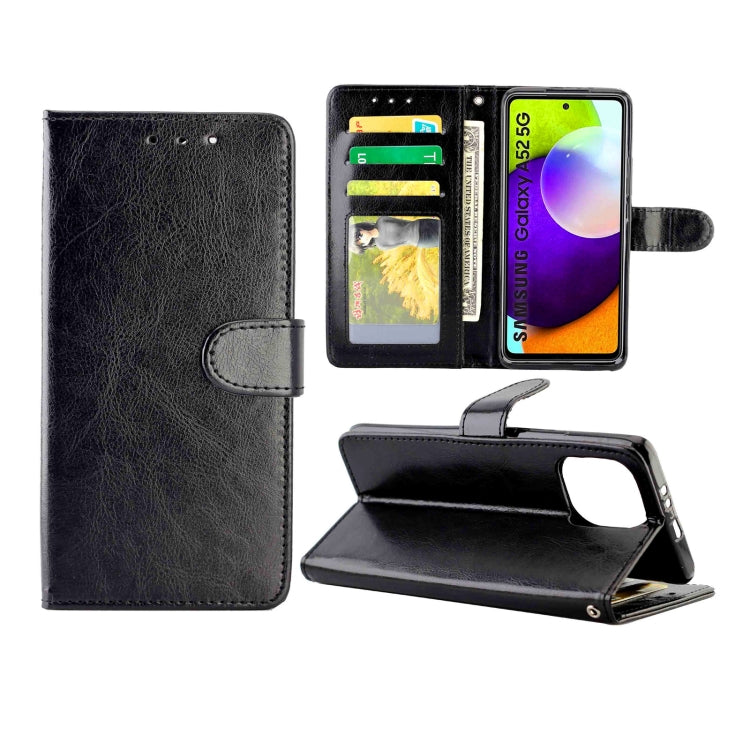 For Samsung Galaxy A52 5G / 4G Crazy Horse Texture Leather Horizontal Flip Protective Case with Holder & Card Slots & Wallet & Photo Frame