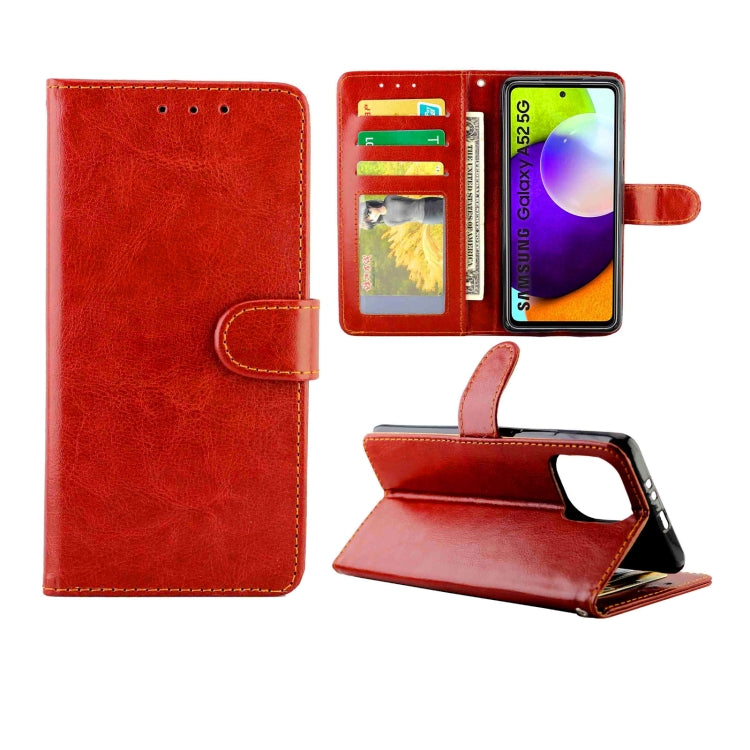 For Samsung Galaxy A52 5G / 4G Crazy Horse Texture Leather Horizontal Flip Protective Case with Holder & Card Slots & Wallet & Photo Frame