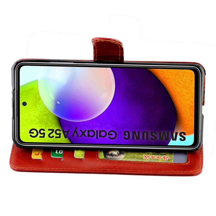For Samsung Galaxy A52 5G / 4G Crazy Horse Texture Leather Horizontal Flip Protective Case with Holder & Card Slots & Wallet & Photo Frame