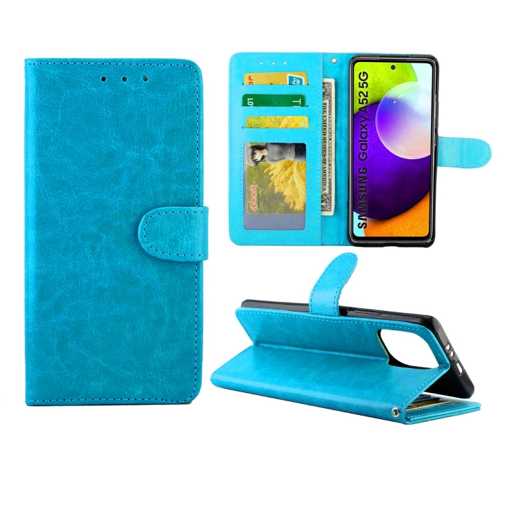 For Samsung Galaxy A52 5G / 4G Crazy Horse Texture Leather Horizontal Flip Protective Case with Holder & Card Slots & Wallet & Photo Frame