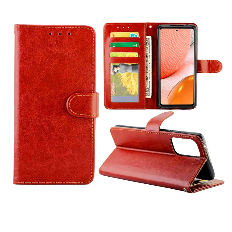 For Samsung Galaxy A72 5G / 4G Crazy Horse Texture Leather Horizontal Flip Protective Case with Holder & Card Slots & Wallet & Photo Frame