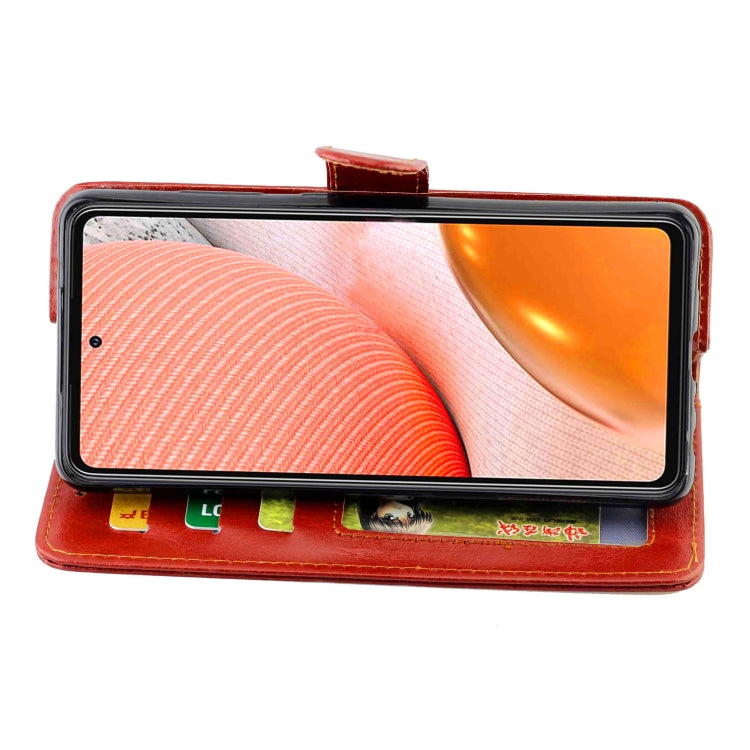 For Samsung Galaxy A72 5G / 4G Crazy Horse Texture Leather Horizontal Flip Protective Case with Holder & Card Slots & Wallet & Photo Frame