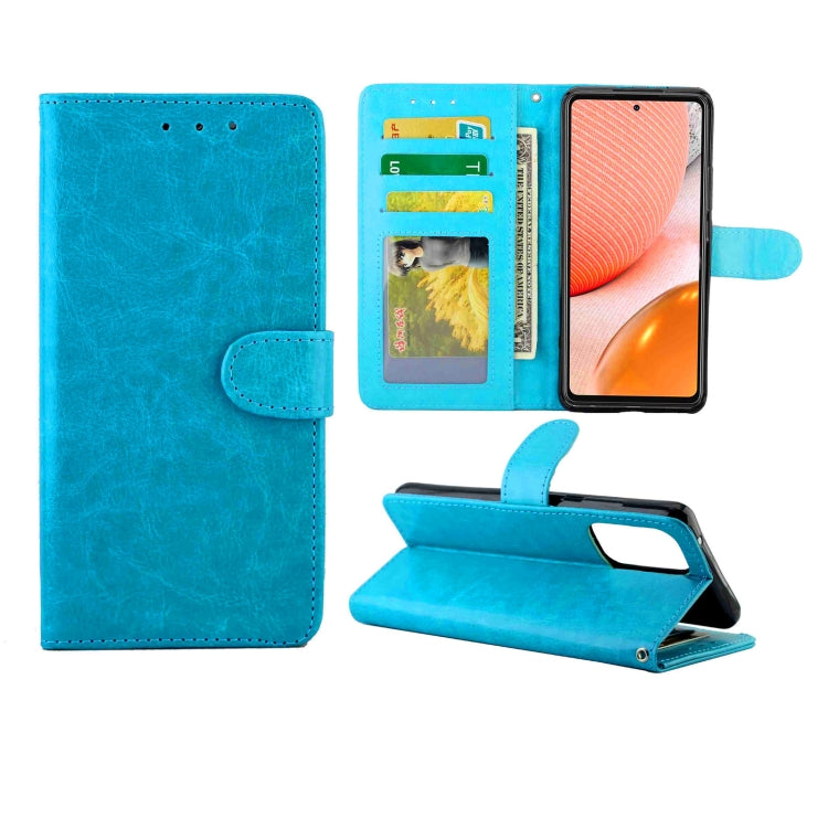 For Samsung Galaxy A72 5G / 4G Crazy Horse Texture Leather Horizontal Flip Protective Case with Holder & Card Slots & Wallet & Photo Frame