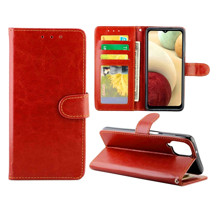 For Samsung Galaxy A12 5G Crazy Horse Texture Leather Horizontal Flip Protective Case with Holder & Card Slots & Wallet & Photo Frame