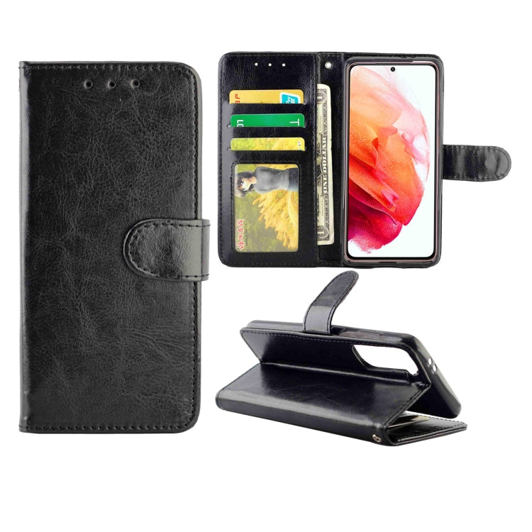 For Samsung Galaxy S21 5G Crazy Horse Texture Leather Horizontal Flip Protective Case with Holder & Card Slots & Wallet & Photo Frame